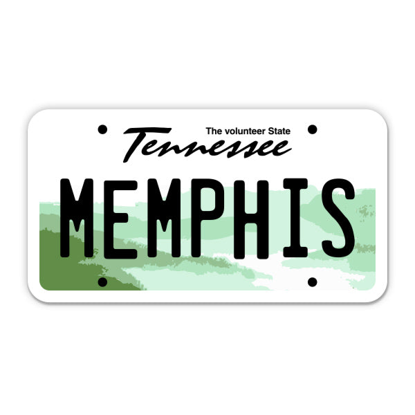 Memphis Tennessee License Plate Style Sticker