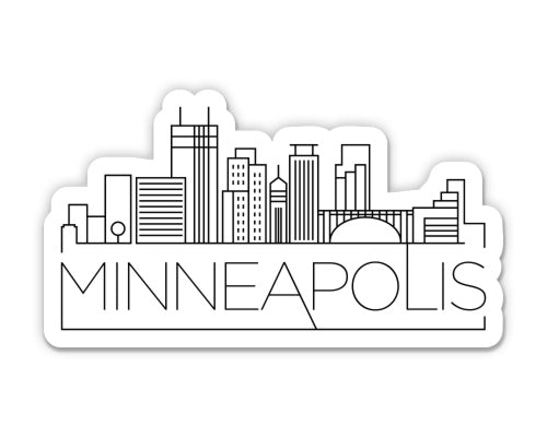 Minneapolis Minnesota City Skyline Sticker