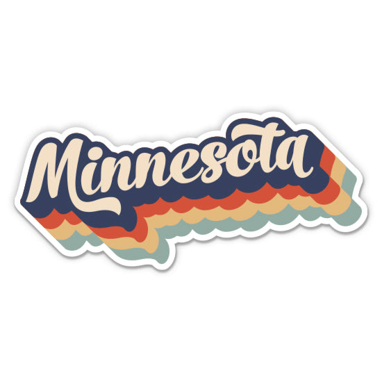 Minnesota Retro Letters Style Sticker