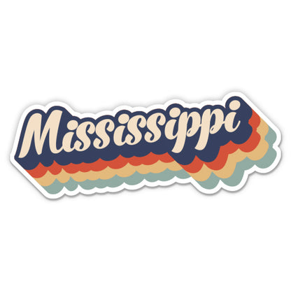 Mississippi Retro Letters Style Sticker