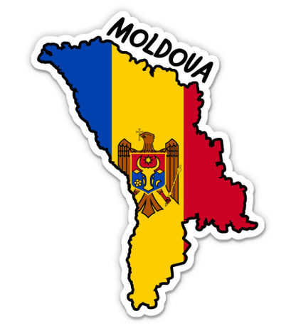 Moldova Map with Flag Sticker