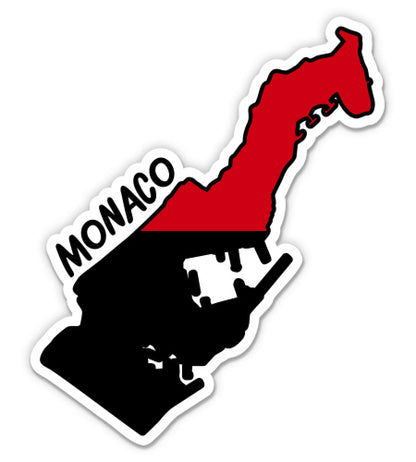 Monaco Map with Flag Sticker