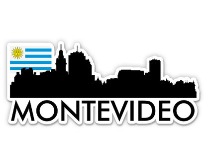 Montevideo Uruguay City Skyline Country Flag Sticker