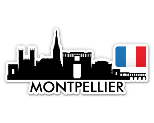 Montpellier France City Skyline Sticker
