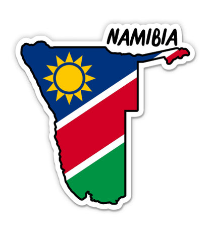 Namibia Map with Flag Sticker