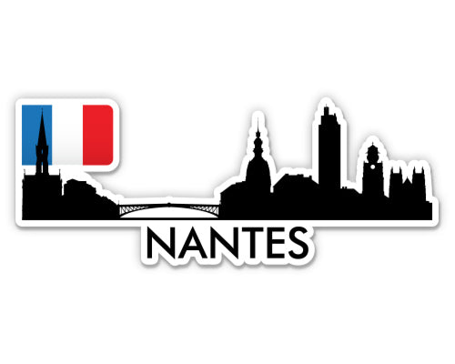 Nantes France City Skyline Sticker