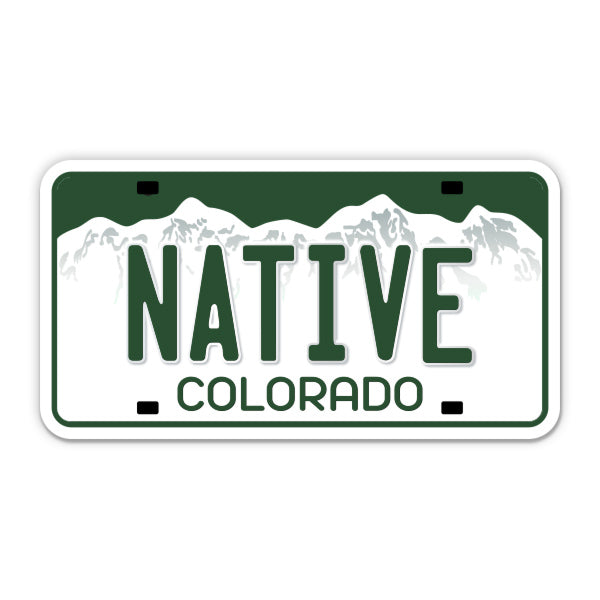 Native Colorado License Plate Style Sticker