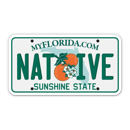 Native Florida License Plate Style Sticker