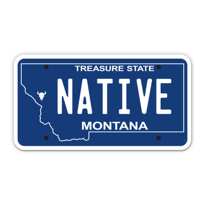 Native Montana License Plate Style Sticker
