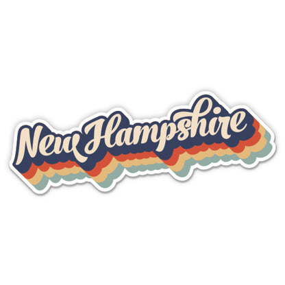 New Hampshire Retro Letters Style Sticker
