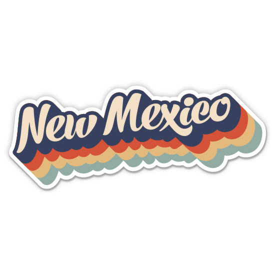 New Mexico Retro Letters Style Sticker