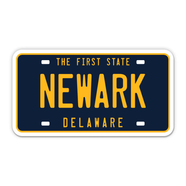 Newark Delaware License Plate Style Sticker