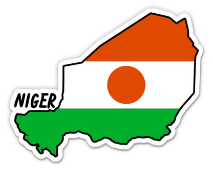 Niger Map with Flag Sticker