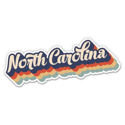 North Carolina Retro Letters Style Sticker