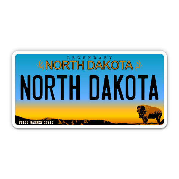 North Dakota License Plate Style Sticker