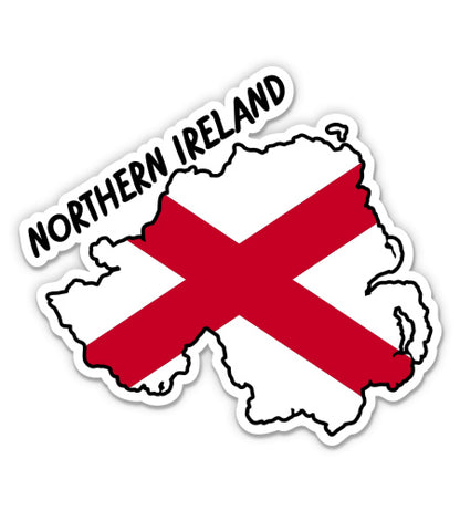 Northern Ireland Map with Flag Sticker