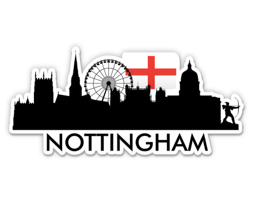 Nottingham England City Skyline Sticker