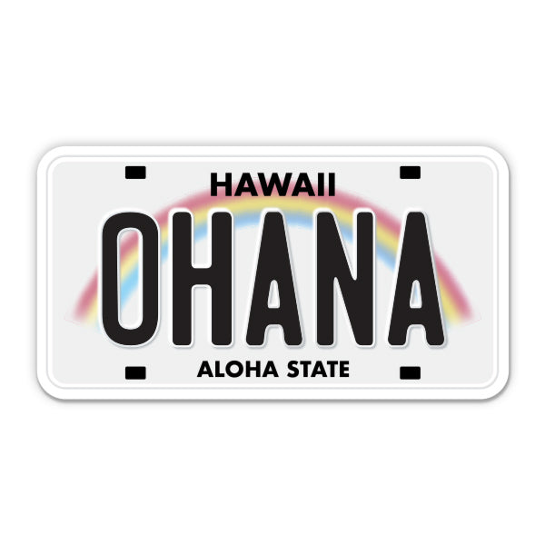 Ohana Hawaii License Plate Style Sticker