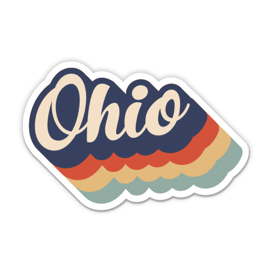 Ohio Retro Letters Style Sticker