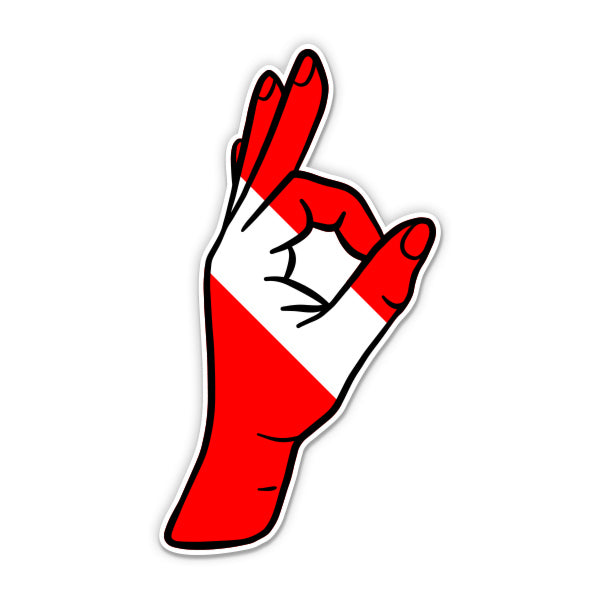 Diver Hand OK Signal Gesture Sticker
