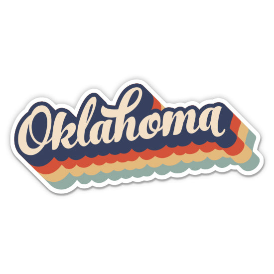 Oklahoma Retro Letters Style Sticker