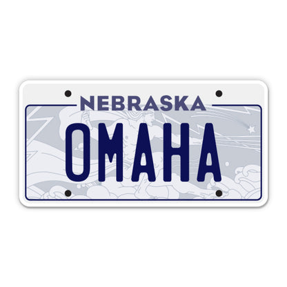 Omaha Nebraska License Plate Style Sticker