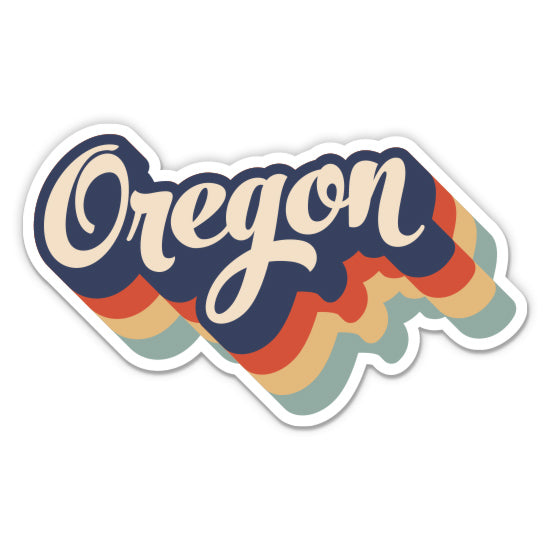 Oregon Retro Letters Style Sticker