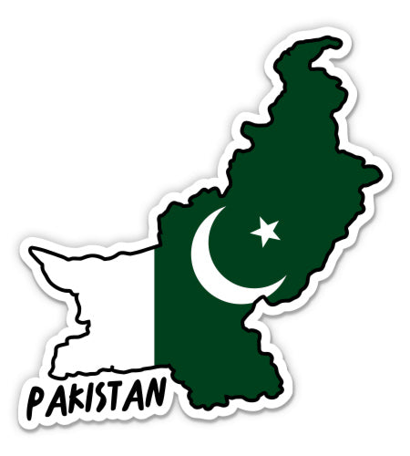Pakistan Map with Flag Sticker