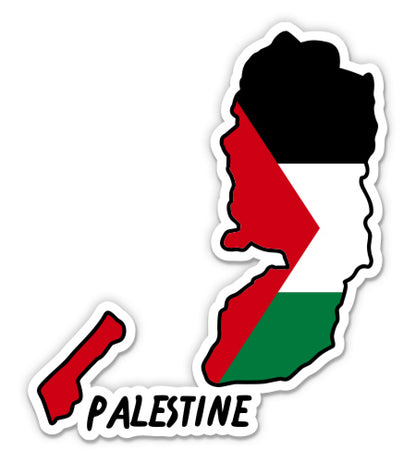 Palestine Map with Flag Sticker