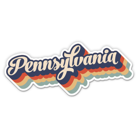 Pennsylvania Retro Letters Style Sticker