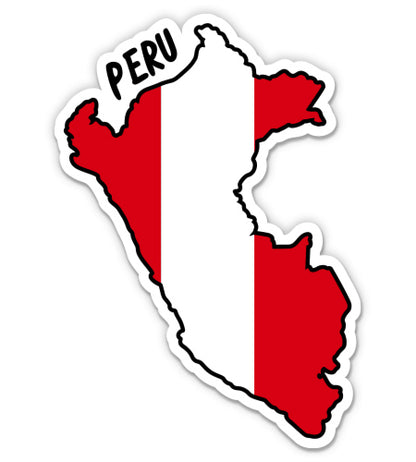 Peru Map with Flag Sticker