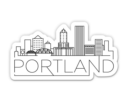 Portland Oregon City Skyline Sticker