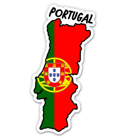 Portugal Map with Flag Sticker