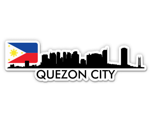 Quezon City Philippines Skyline  Sticker