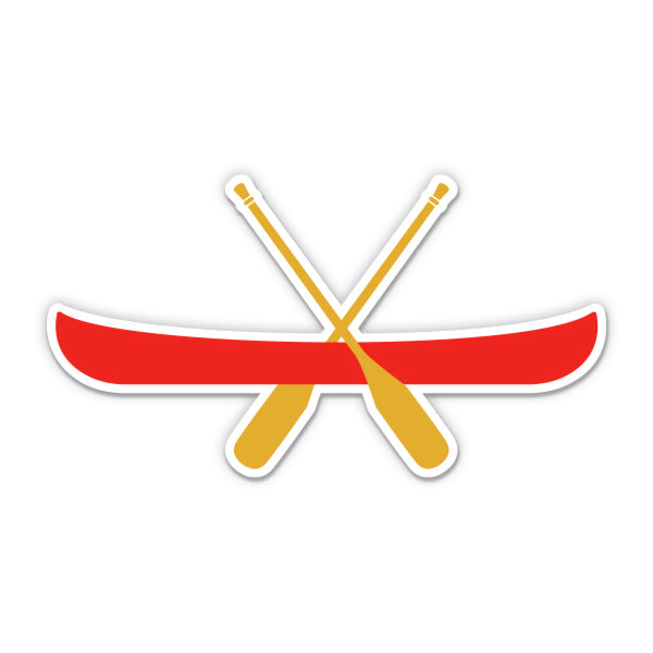 Classic Red Canoe and Paddles Sticker