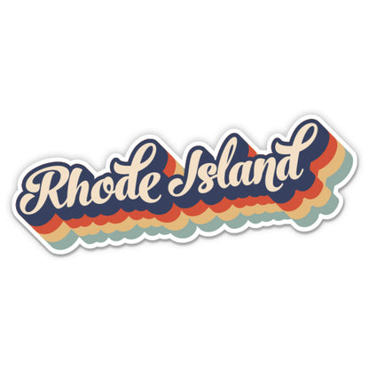 Rhode Island Retro Letters Style Sticker