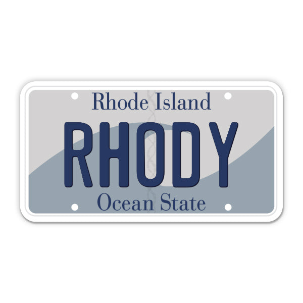 Rhody Rhode Island License Plate Style Sticker
