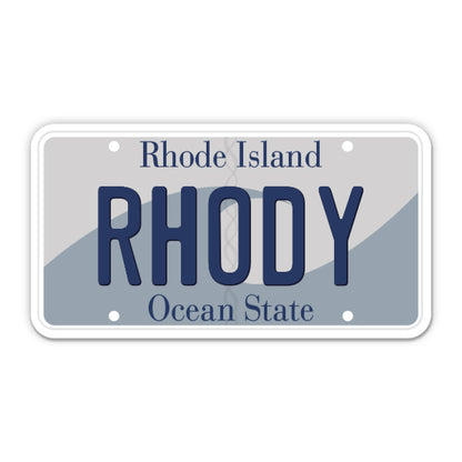Rhody Rhode Island License Plate Style Sticker