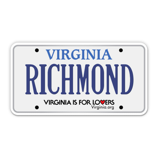 Richmond Virginia License Plate Style Sticker