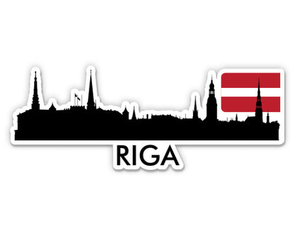 Riga Latvia City Skyline Sticker