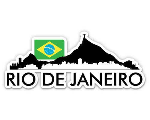 Rio De Janeiro Brazil City Skyline Country Flag Sticker