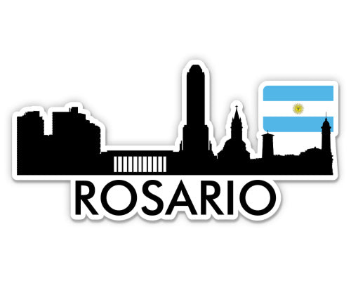 Rosario Argentina City Skyline Country Flag Sticker