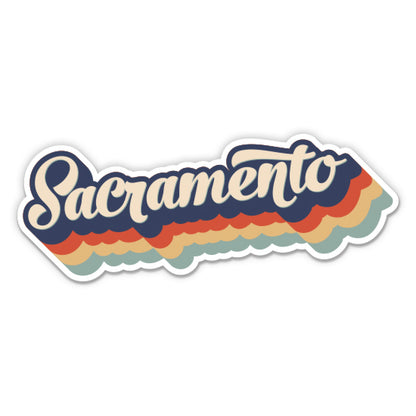 Sacramento California Retro Sticker