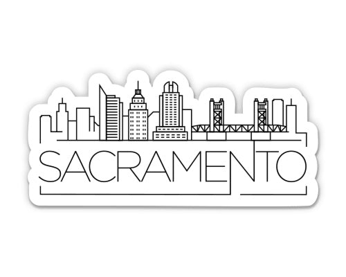 Sacramento California City Skyline Sticker