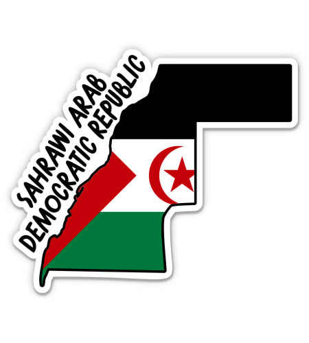 Sahrawi Arab Democratic Republic Map with Flag Sticker