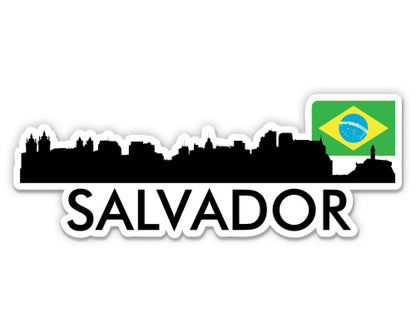 Salvador Brazil City Skyline Country Flag Sticker