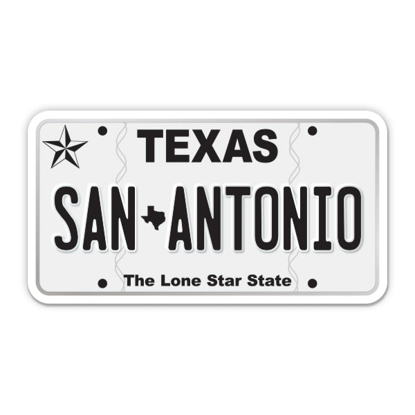 San Antonio Texas License Plate Style Sticker