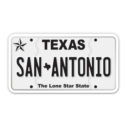 San Antonio Texas License Plate Style Sticker