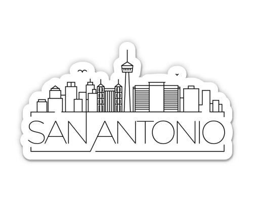 San Antonio Texas City Skyline Sticker