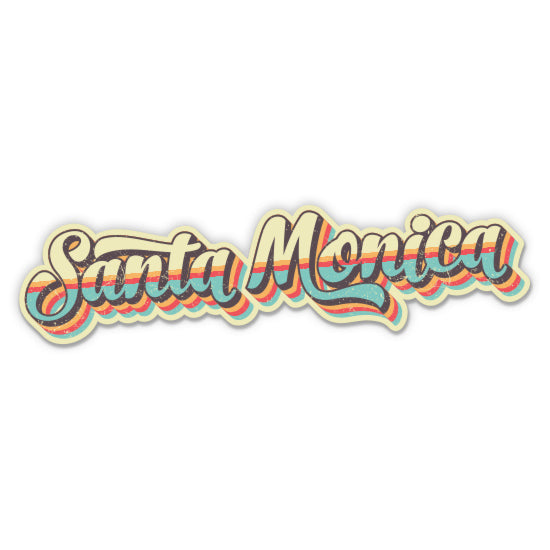 Santa Monica Retro Surf Style Sticker